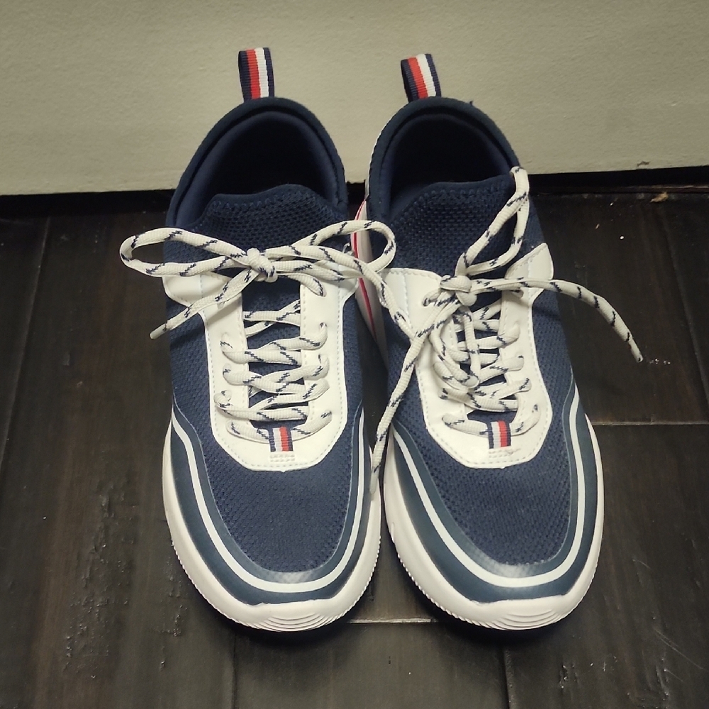 Tommy Hilfiger Blue and White Sneakers with Chunky Design